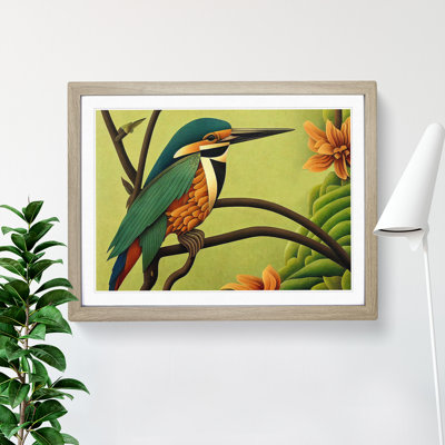 XH1022-10156X Wild Kingfisher Bird 1 Piece Single Picture Frame Wall Art