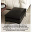 Repose-pieds en cuir noir avec repose-pieds