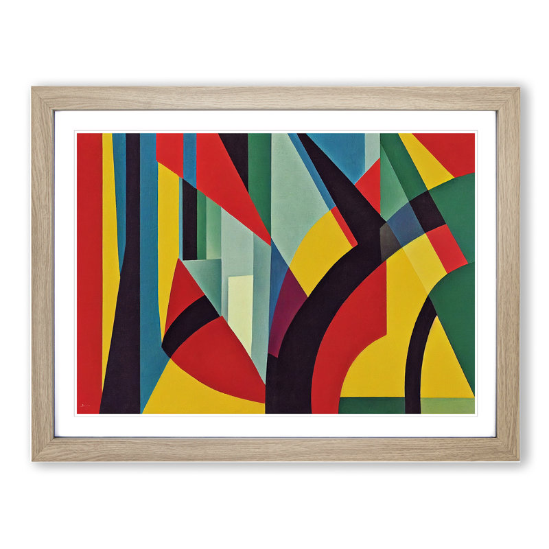 Compelling Modern Abstract - Framed Print, 34cm H x 46cm W x 2cm D, Oak