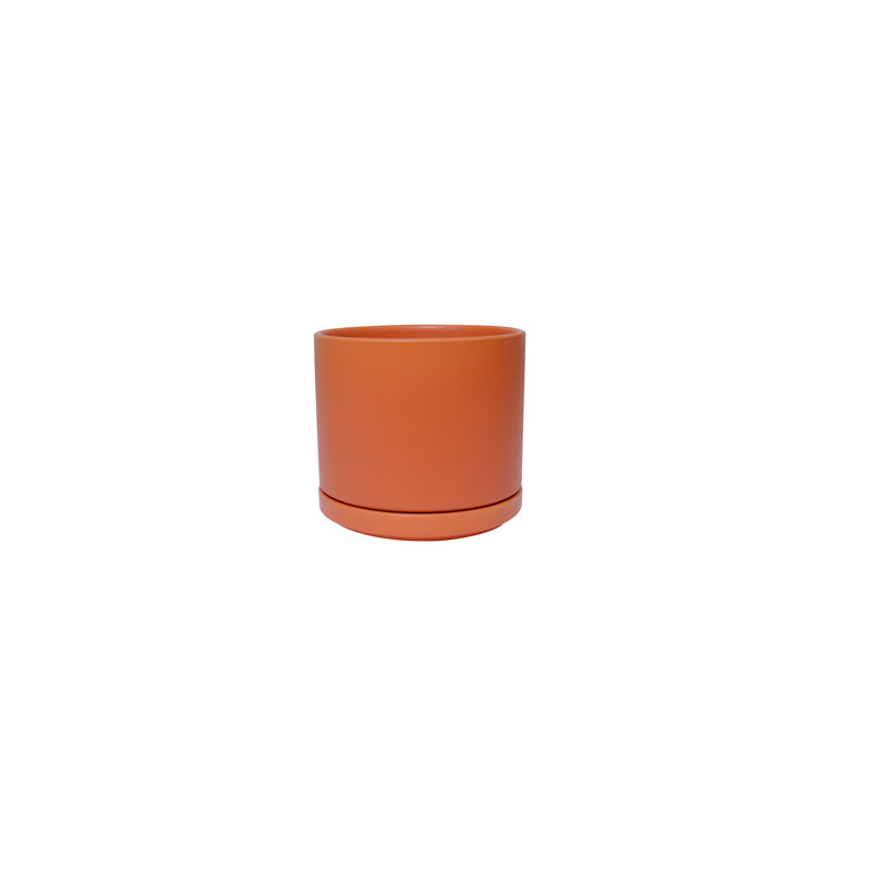 Pot de fleurs en céramique Cheryl, Rouille, H 7,5 po x l 8 po x P 8 po