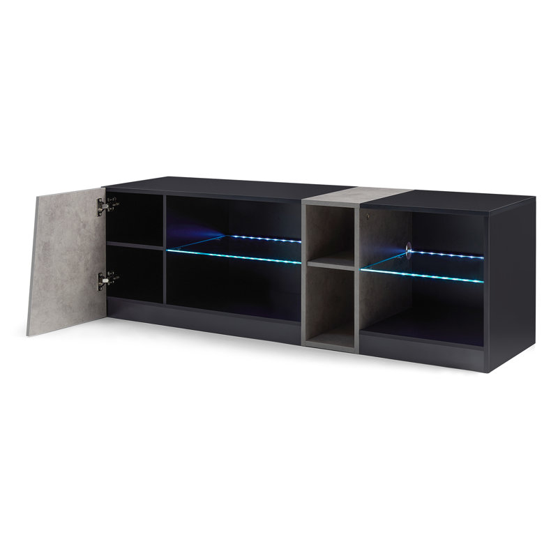 Ayuna TV Stand for TVs up to 60", Black/Grey