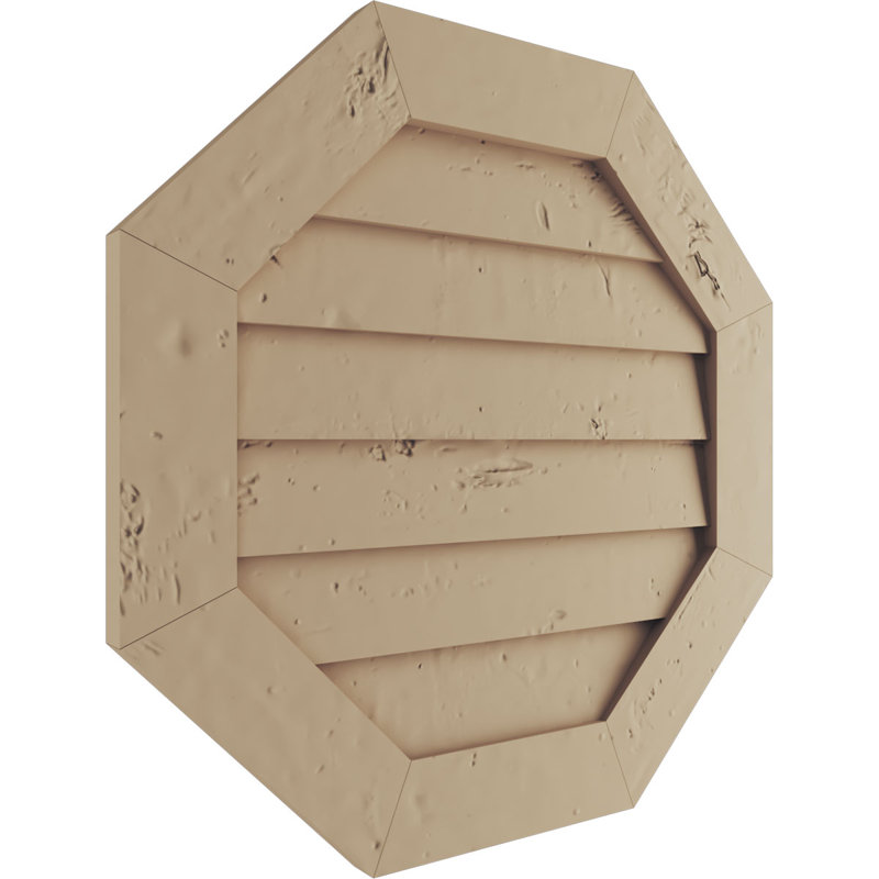 Timberthane Octagonal Faux Wood Non-Functional Gable Vent, Primed Tan, Knotty Pine, 30" H x 30" W x 1" L