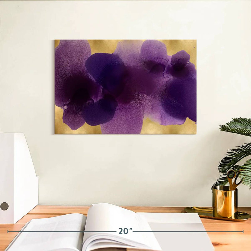 Avery forme libre mauve sur or, H 8 po x l 12 po