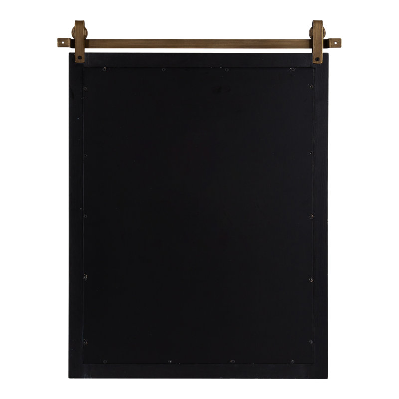 Miroir mural Strickler, 24 po x 30 po, Noir / or