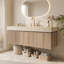 Wall Mounted Single Vanity Bathroom Vanity With Solid Surface Top-1614626148