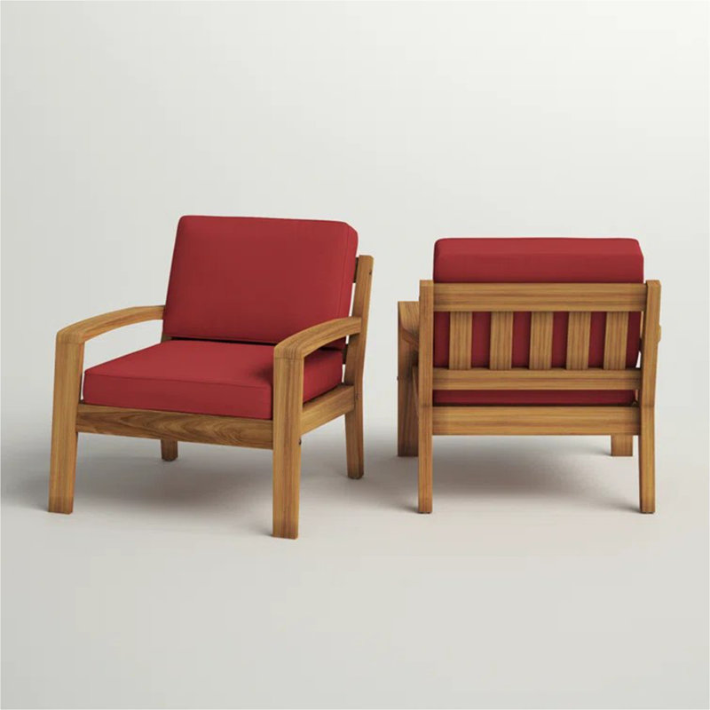 Chaise club Grenade [ensemble de 2 pièces], Tissu rouge
