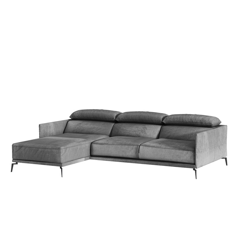 Beaman 4 Seater Corner Sofa , Left Hand Facing, Light Grey