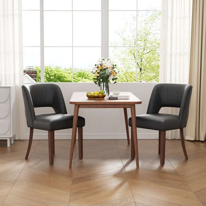 Chaise d'appoint rembourrée en bois massif, Noir