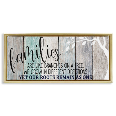 «Inspirational familles are branches», art mural encadré sur toile flottante par Kim Allen