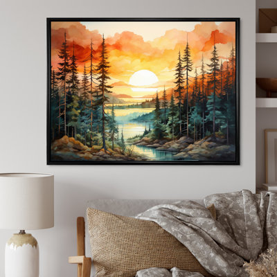 Pine Tree Sunset Glow II - Tree Pine Wall Art
