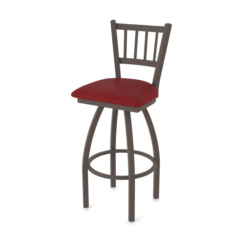 Tabouret pivotant XL 810 Contessa, Bronze, Tissu - rubis graphique, Très haut (assise de 36 po de hauteur)