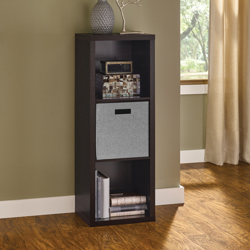 Decorative Storage 43.98" H x 16.02" W Cube Bookcase, Black Walnut