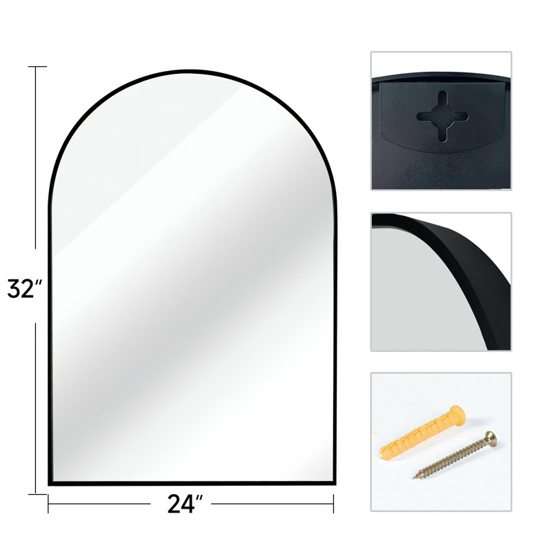 Miroir plat Sarno, Noir