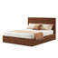 Walnut wave pattern wood grain headboard platform bed frame, 44 inch high headboard large bed frame, modern minimalist style, easy assembly, no need for box springs