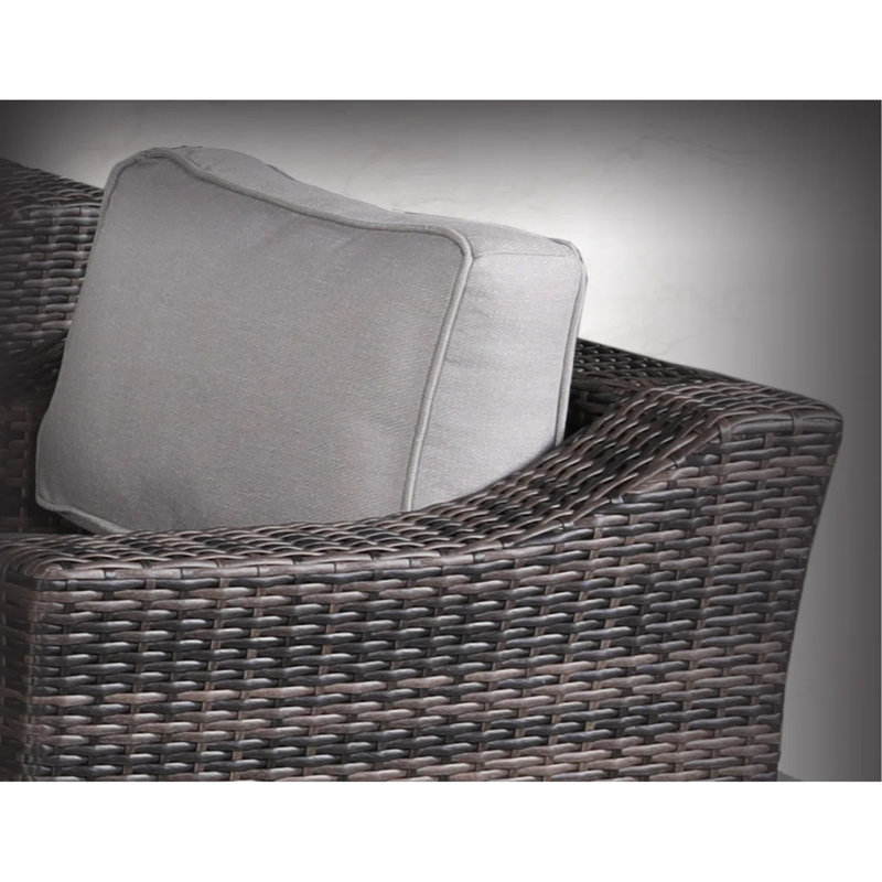 Chaise de patio extérieure pivotante avec coussins - Assise entièrement assemblée et confortable