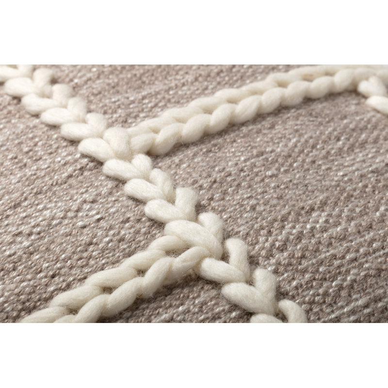 Cotton Blend Pillow Cover, Grey/Natural