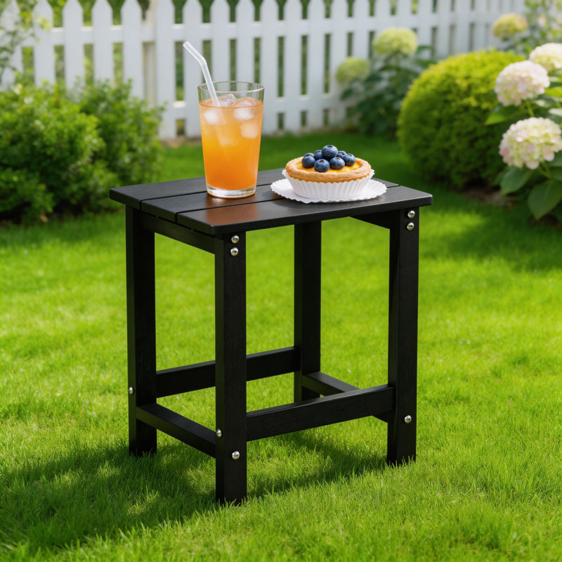 2 pièces Table d'appoint d'extérieur HiPS, table d'appoint de patio durable et résistante aux intempéries pour chaises Adirondack, petite table d'extérieur carrée portante de 200 lb pour cour, piscine, patio, porche, jardin, pelouse, compagnon de détente (ensemble de 2)
