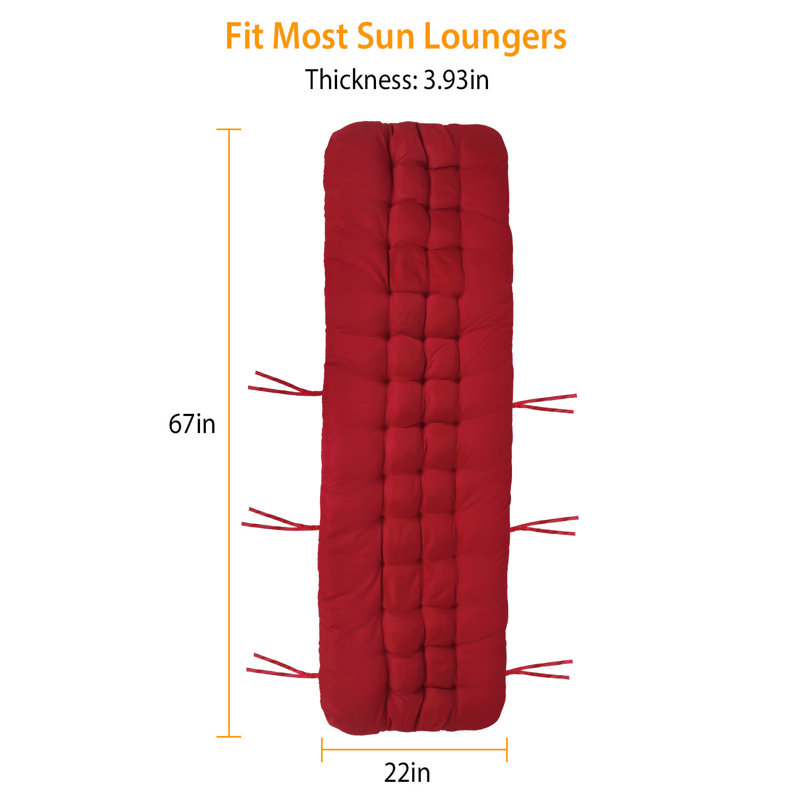 Coussin de chaise longue berçante 67x22in, Rouge