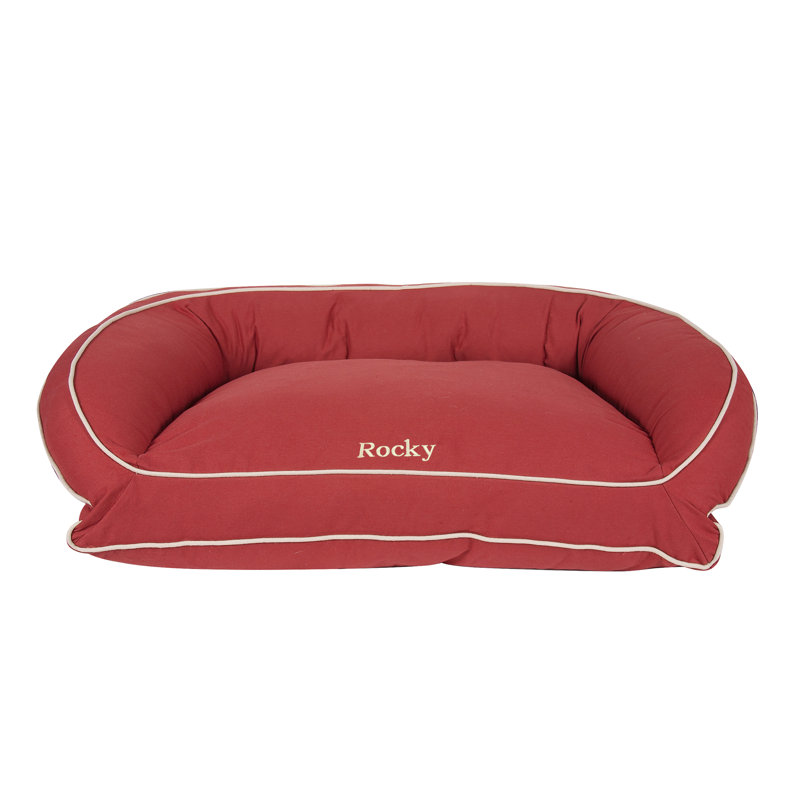 Classic Canvas Bolster with Contrast Cording, Large (48" W x 36" D x 14.5" H), Red