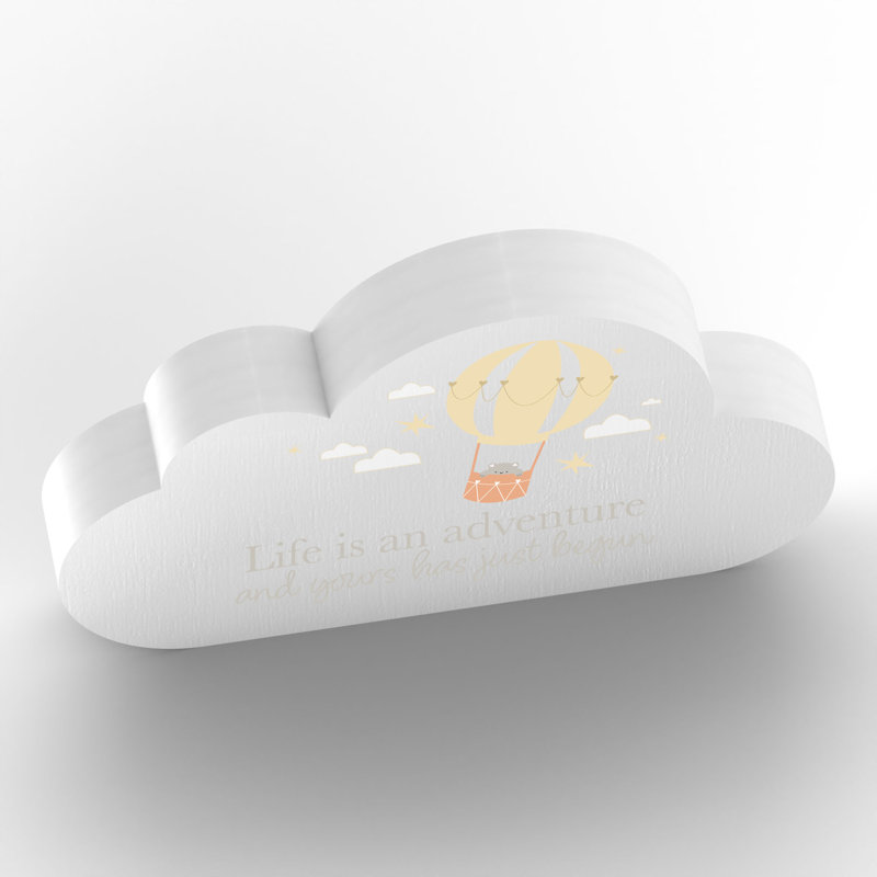 Muli Text & Numbers Letter Block, White/Yellow