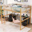 Lit mezzanine double en métal avec bureau