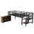 Black Twin Metal Loft Bed with Rolling 6-Cube Storage & Guardrails, Low Profile Design-316182310