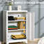 Armoire de garage en métal, blanche avec portes doubles et tablettes réglables, idéale pour le rangement, l'organisation des tablettes, 