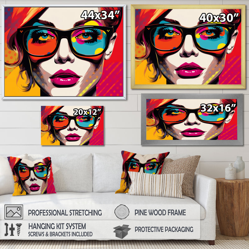 Pop Autoportrait I - impression, Toile tendue, H 12 po x l 20 po x P 1 po