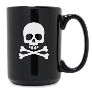 8oz. Ceramic Coffee Cup Shape Water Pipe Mug Skull