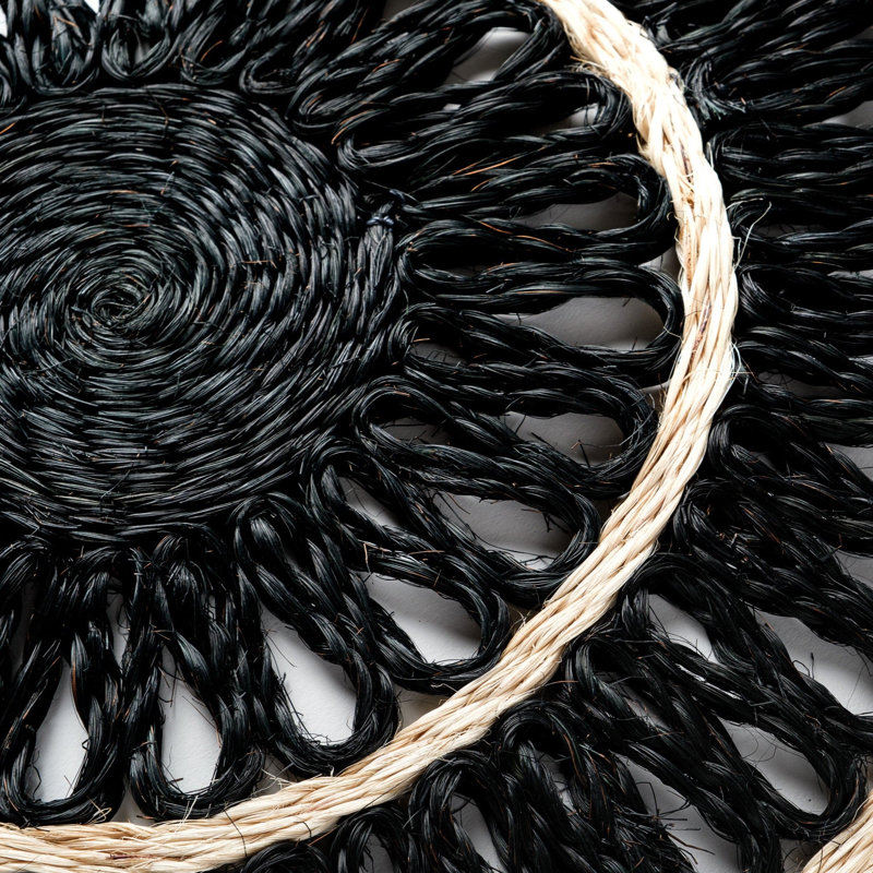 100% Abaca Round Placemats, Black