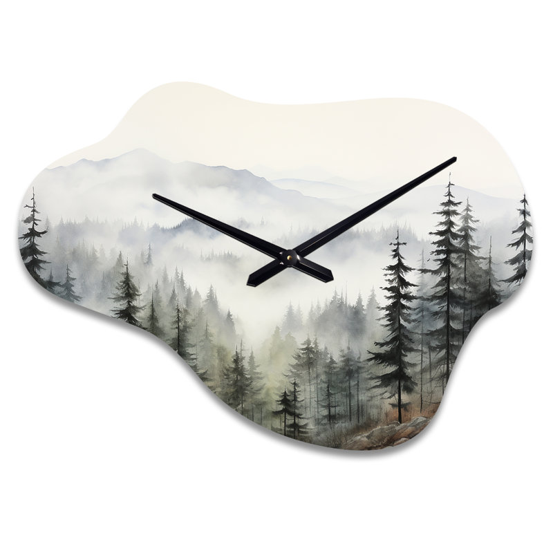 Horloge murale pin en métal Misty Mountain II, Petit