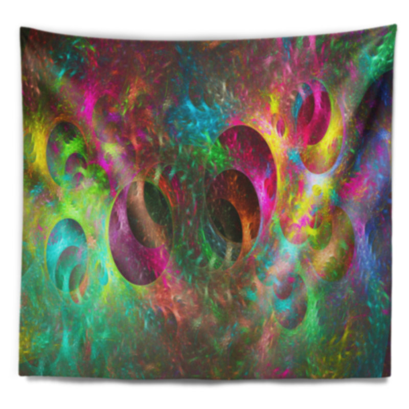 Tapisserie de texture en verre fractal multicolore abstract, H 78 po x l 92 po