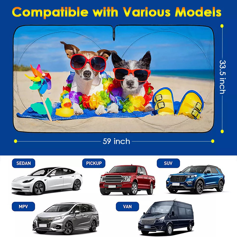 Car Front Window Windshield Sun Shade Foldable Shield Cover Visor UV-Block