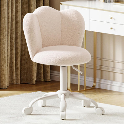 Chaise de bureau, chaise de coiffeuse pivotante à hauteur ajustable pour bureau de chambre à coucher