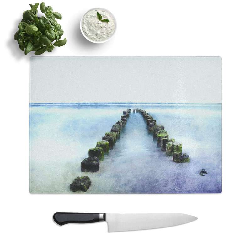 Tempered Glass Breakwater in the Baltic Sea Chopping Board, 20 cm x 28.5 cm