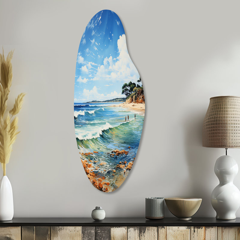 Mantorville Beach Photo Coastal Impressions VII - art mural asymétrique en métal incurvé, H 38 po x l 15 po