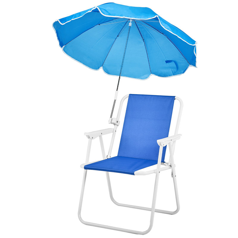 Chaise de plage pliante en métal (ensemble de 1), Bleu