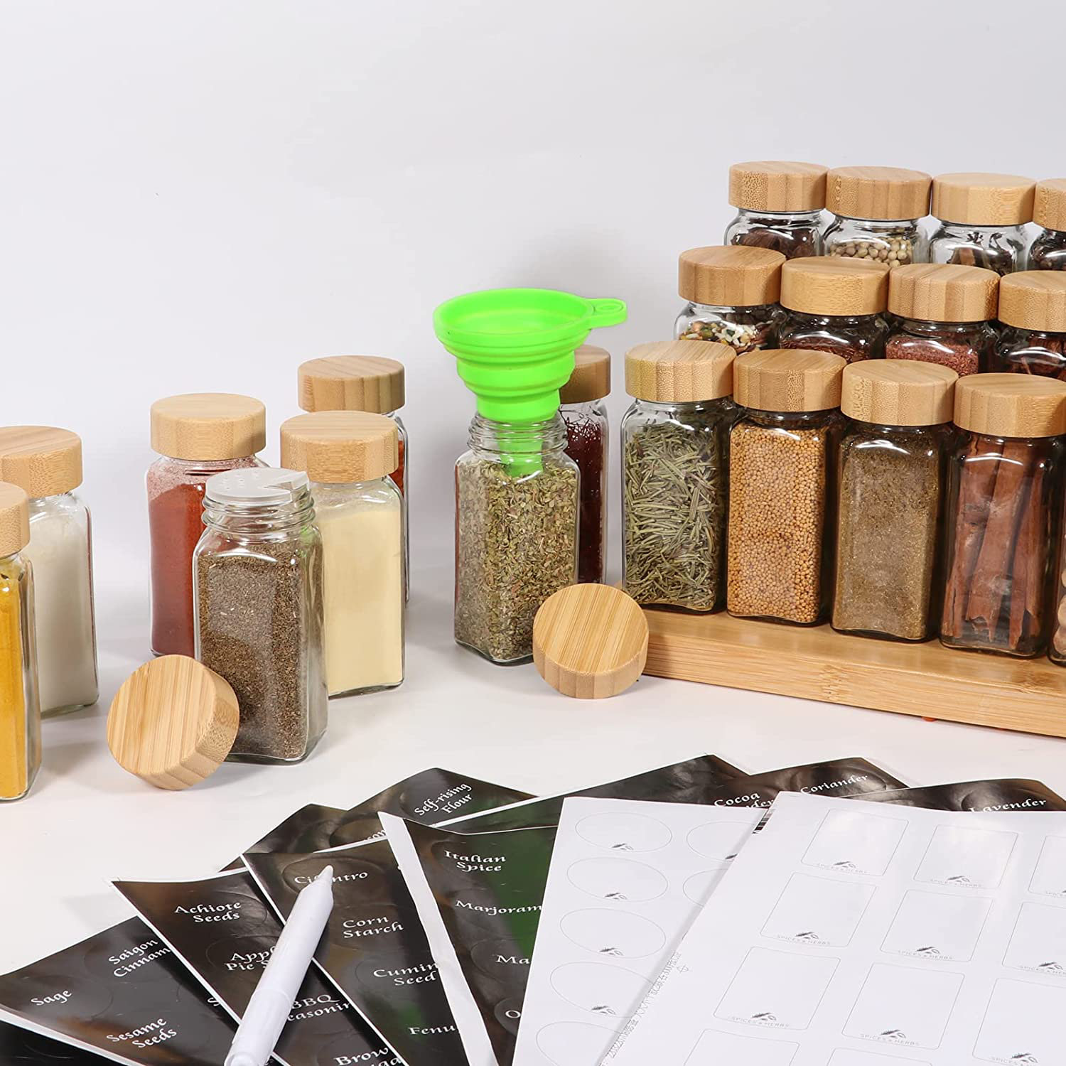 Bamboo Spice Jars Spice Jar Set Modern Minimalist Spice -  in 2023