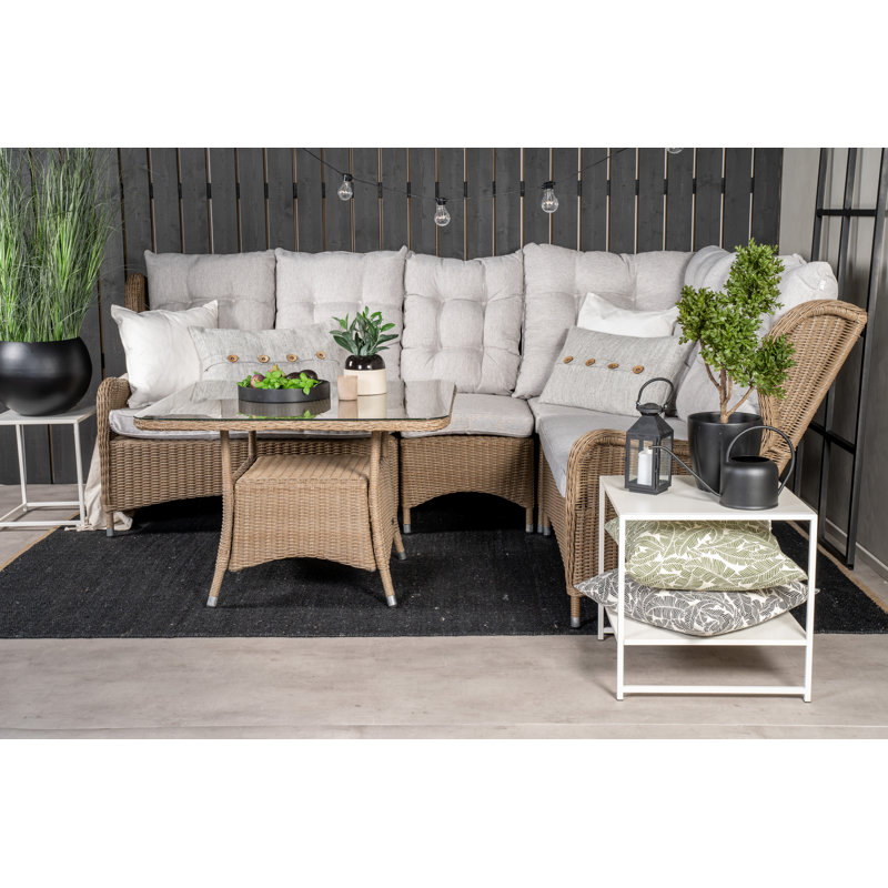 Demarcus 5 Seater Rattan Corner Sofa Set