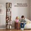 Bibliothèque rotative 100% bois massif sur roulettes-48945324