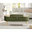 Banc de rangement repose-pieds ovale en tissu velours avec grand espace de rangement pour la vie-1981951461