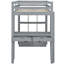 Lit mezzanine gris avec une quantité suffisante de bureau d'écriture et de tablettes, bureau fonctionnel, éclairage à DEL - taille élégante et sécuritaire dans une quantité suffisante de bois massif, pratique et stable-656923587