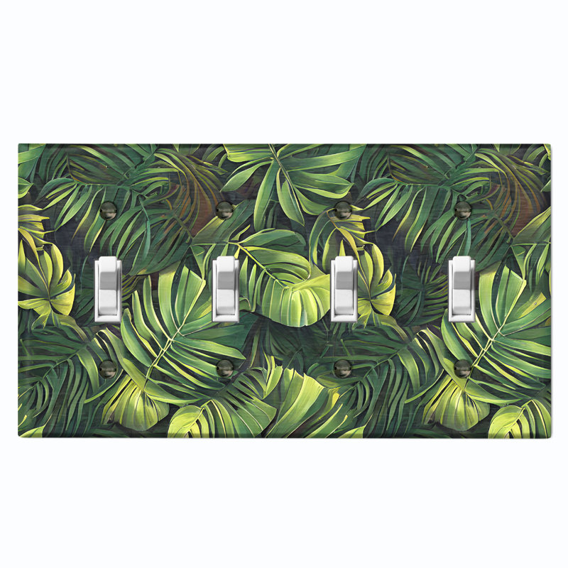 Plaque murale standard avec interrupteur à bascule à 4 branches Green Jungle