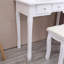 Ensemble de meuble-lavabo en bois massif avec tabouret et miroir Erlantz-886414937