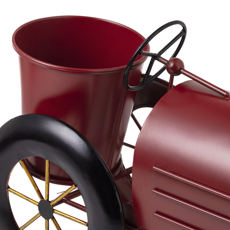 Rodas Metal Statue Planter, Red