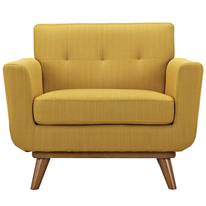 Carson Carrington Sigtuna Wooden Leg Mid-century Armchair, Citrus