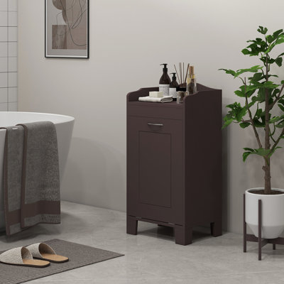 Bathroom Storage, 31" Tilt Out Hamper, Coffee, Utilize Corner Space Coffee Hamper Cabinet, Improve Organization