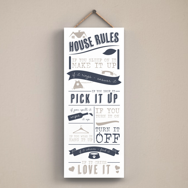 Vivid Squid Wholesale House Rules - No Frame Print on Wood