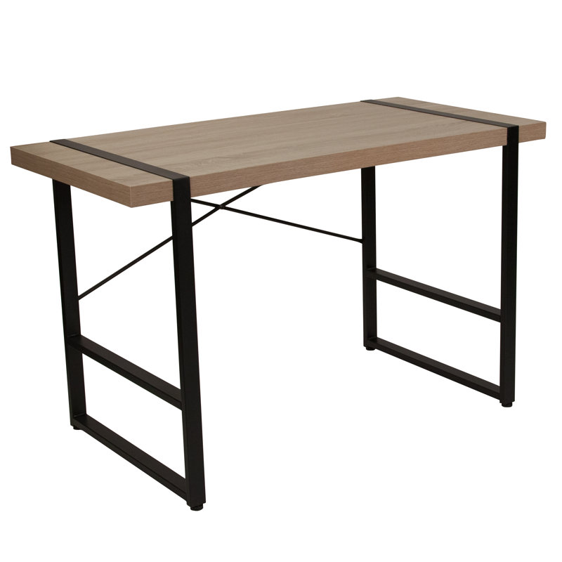 Asmus Rustic Wood Grain Finish Console Table with Cross Brace Backing