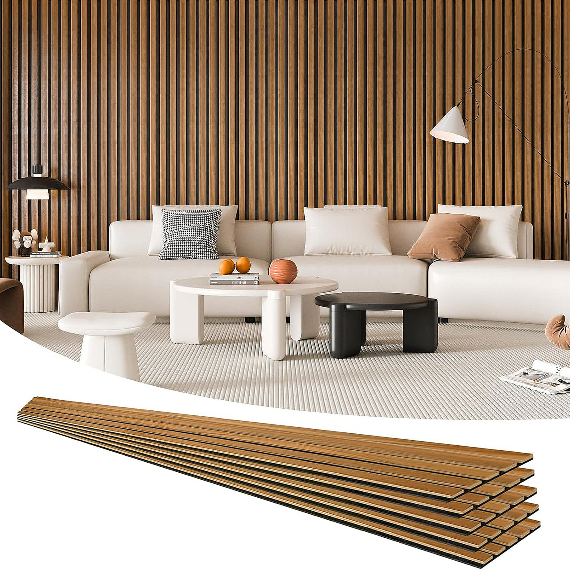 Curated visual reference: Visual Reference: Jan Interiors 4 Pack Modern Fluted Acoustic Wood Panels